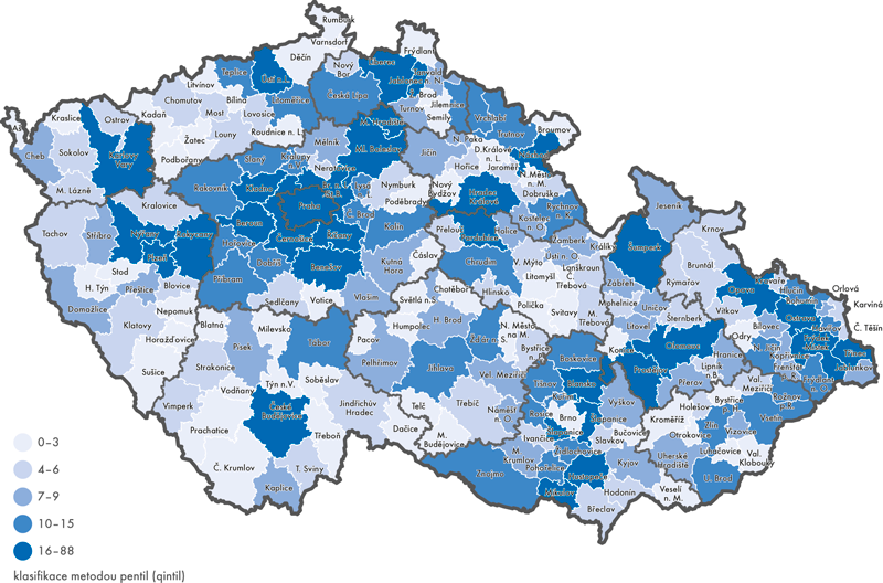 Počet dokončených rodinných domů – dřevostaveb v roce 2016 podle ORP